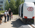 20 metrelik test pistinde Monocab kampüs servisi