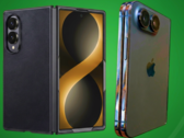 Sızdırılan Galaxy Z Fold 8 Wide kılıf (solda) ve sızdırılan iPhone Ultra tasarım modeli (sağda).
