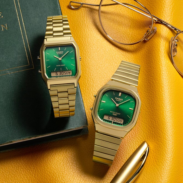 Casio AQ-230GA-3AMQY ve AQ-240EG-3A (soldan sağa)