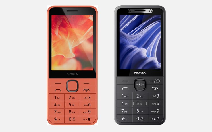 Resimde sağda yer alan Nokia 215 (2026) modeli, soldaki Nokia 215 4G (2024) modelinden esas olarak AI düğmesi nedeniyle farklılık göstermektedir.
