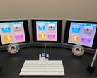 Tam iPod Nano/3-monitör kurulumunun bir görüntüsü.