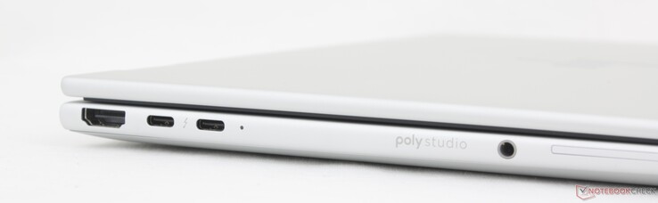 Sol: HDMI 2.1, 2x USB-C Thunderbolt 4 w/ DisplayPort 2.1 + Güç Dağıtımı, 3,5 mm kulaklık, SmartCard okuyucu (isteğe bağlı)