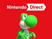 Yoshi, Nintendo Direct logosunun altında resmedilmiştir (Görsel kaynağı: Nintendo of America, düzenlemelerle)