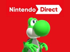 Yoshi, Nintendo Direct logosunun altında resmedilmiştir (Görsel kaynağı: Nintendo of America, düzenlemelerle)