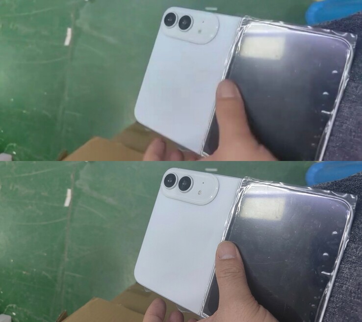 Sızdırılan iPhone Ultra kuklası. Orijinal görüntü (üstte) ve yükseltilmiş (altta).