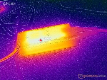 AC adaptörü zorlu yükleri çalıştırırken 46 C'nin üzerine ulaşır
