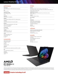 Teknik Özellikler Lenovo ThinkPad X13 G7 AMD.