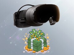 Yukarıda gösterilen Valve Steam Frame, bir yığın paranın üzerinde