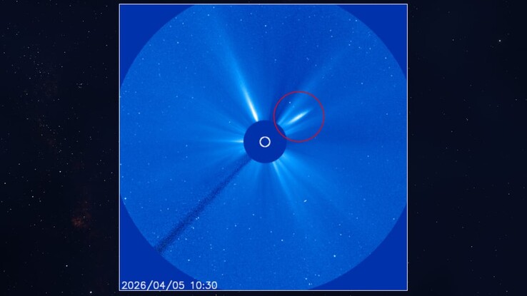 C/2026 A1 kuyruklu yıldızının kalıntılarını gösteren bir görüntü (MAPS).