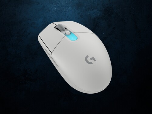 Beyaz renkte gösterilen Logitech G305 X Superlight oyun faresi