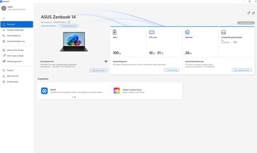 MyAsus ana ekranı