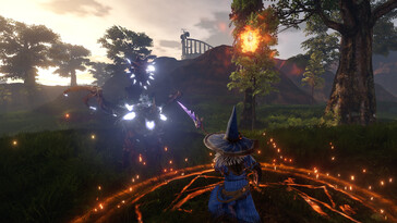 Outward Definitive Edition'da bir dövüşü gösteren bir görsel
