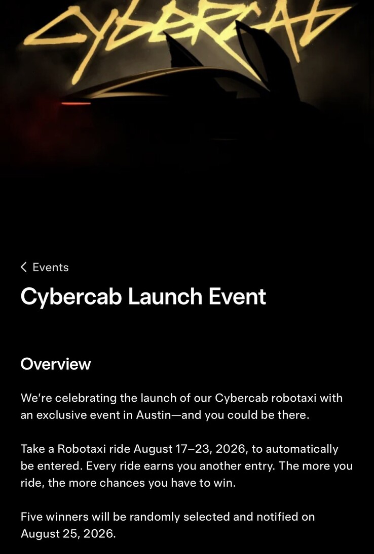 Cybercab lansman etkinliği tanıtım videosu