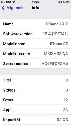 Apple iPhone SE 2022 iOS 15.4 software