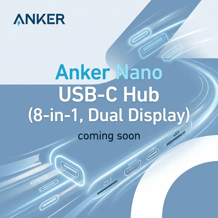 Anker Nano USB-C Hub (8'i 1 arada, Çift Ekran) için bir teaser görüntüsü