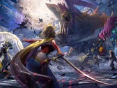  Birden fazla Final Fantasy karakterini içeren Dissidia Duellum Final Fantasy anahtar resmi.