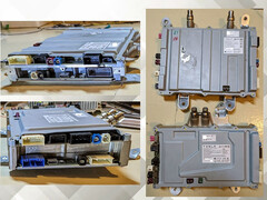 Tesla'nın AI4 ve HW3 (altta) bilgisayarı.