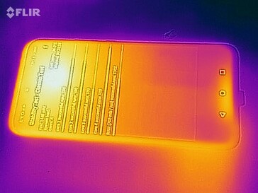 Heatmap of the top of the device under load