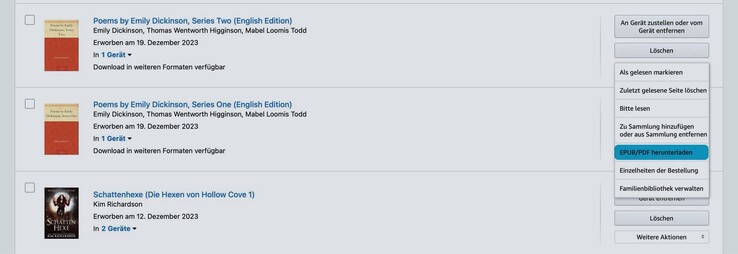 Amazon artık belirli kitapların PDF veya ePub dosyaları olarak DRM'siz indirilmesine izin veriyor.