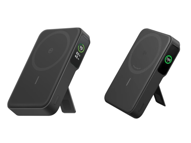 Anker MagGo Güç Bankasının (10K) yeni (sol) ve eski (sağ) versiyonları