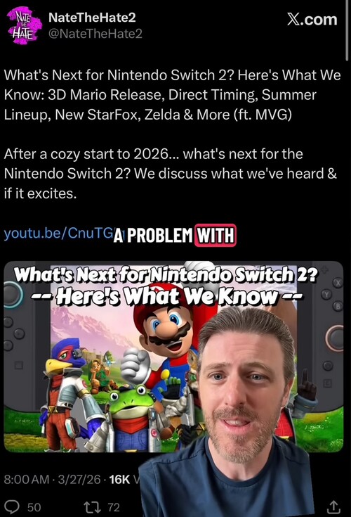 Kit Ellis NateTheHate Switch 2 sızıntılarına yanıt veriyor