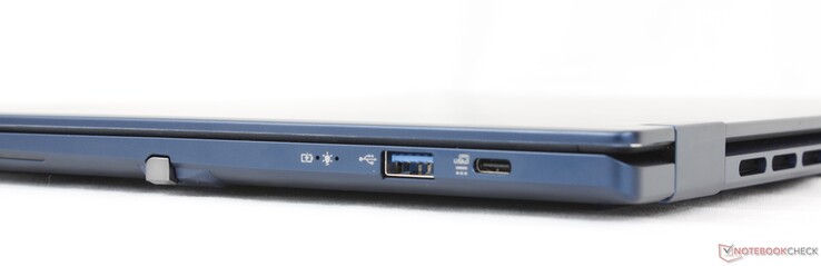 Sağ: Stylus kalem, USB-A (5 Gbps), Power Delivery + DisplayPort destekli USB-C 4.0