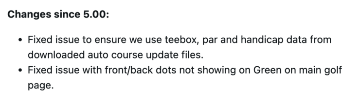 Garmin Approach S12 akıllı saat için Sistem Yazılımı 5.10'un değişiklik günlüğü. (Resim kaynağı: Garmin forumundaki gönderinin ekran görüntüsü)