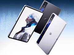 Yakında piyasaya çıkacak olan RedMagic oyun tableti, 8.300 mAh kapasiteli bir bataryaya sahip olacak. Resimde: Tabletin tasarımını gösteren bir tanıtım fotoğrafı.