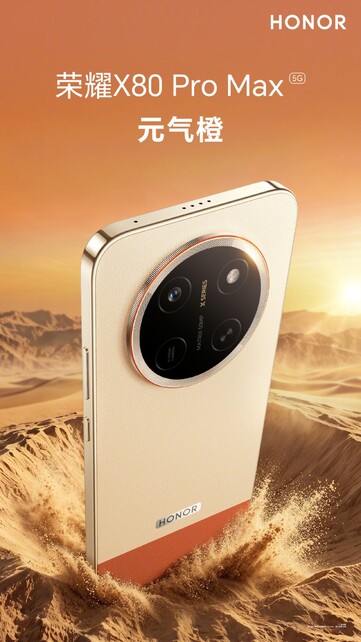 Honor 'in Canlı Turuncu renkli X80 Pro Max modeli.