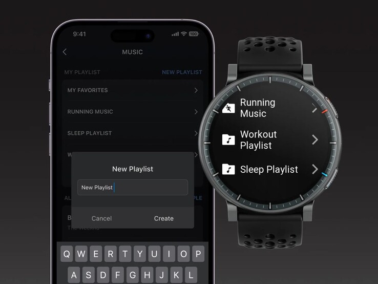 Amazfit Active Max akıllı saatinin müzik yönetim aracı