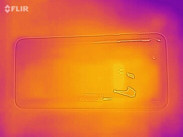 Heat map of the back of the device under load