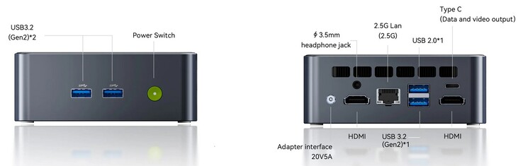 GMKtec NucBox M3 Ultra'nın harici arayüzleri (Kaynak: GMKtec)