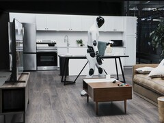 Şekil 03 insansı robot bir oturma odasını temizliyor