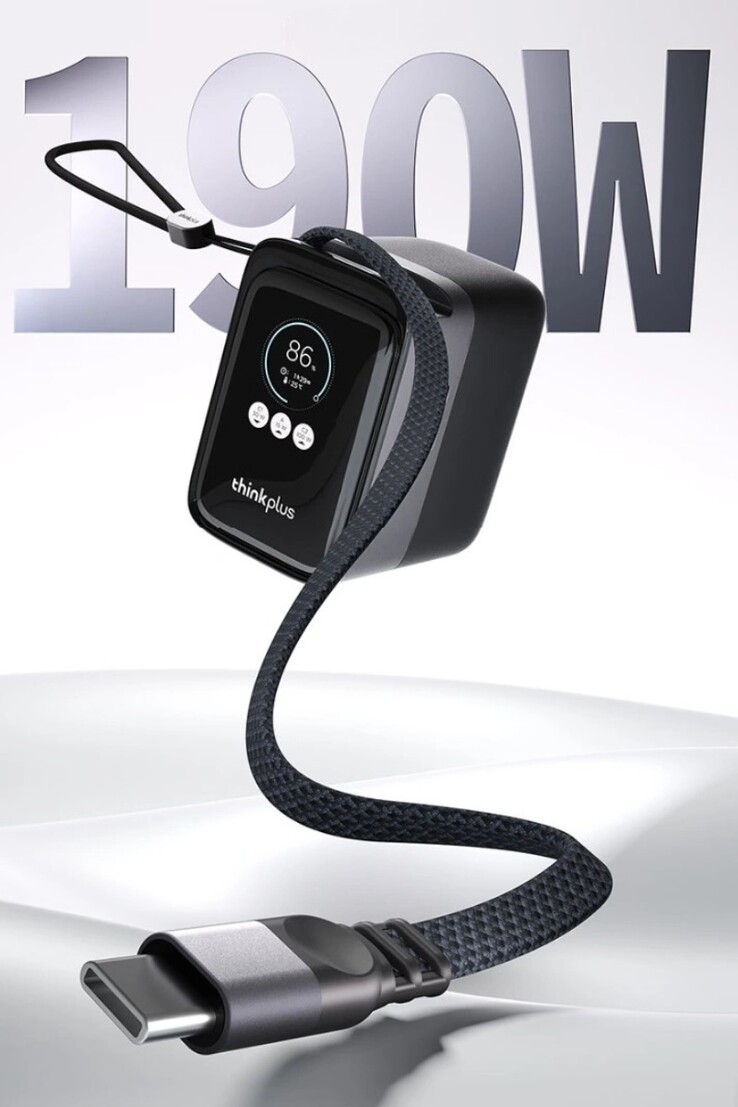 Lenovo ThinkPlus Geri Çekilebilir Kablo Yüksek Güçlü Taşınabilir Güç Bankası 190W 20K