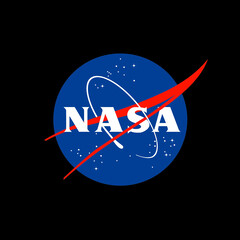 Siyah arka planda NASA logosu