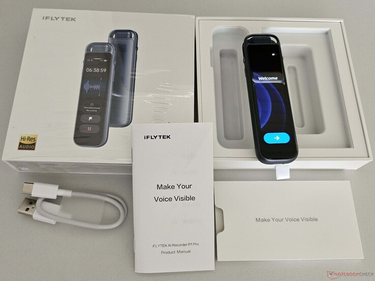 P1 Pro AI Recorder, mütevazı ama kullanışlı bir aksesuar setiyle birlikte sunuluyor.
