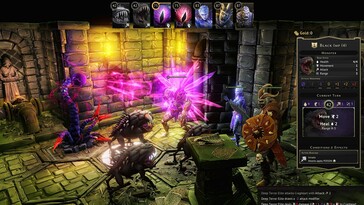 Gloomhaven'da bir savaşı gösteren bir resim.
