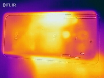 Heat map of the back of the device under load