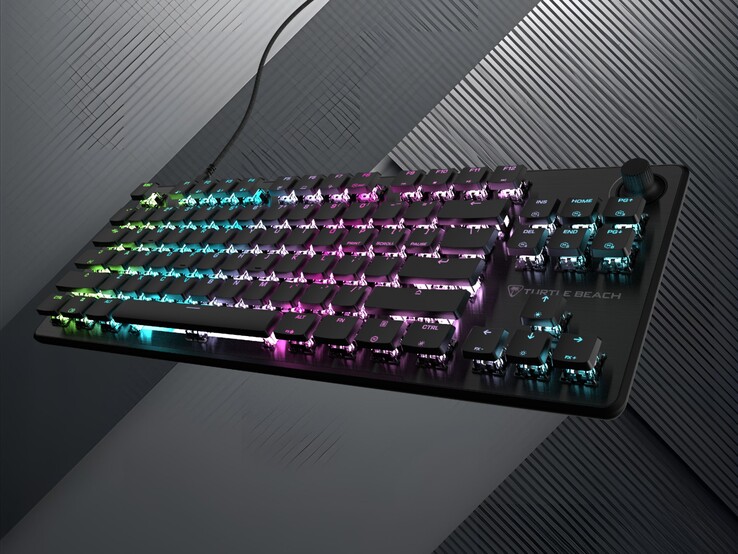 Turtle Beach Vulcan II TKL klavye açılı olarak eğildi