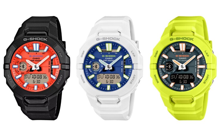 Soldan sağa: Casio G-Shock GBA950-1A4, GBA950-7A2 ve GBA950-9A3 saatleri