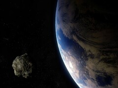 Dünya'ya yakın bir asteroidi gösteren bir sanatçı çizimi.
