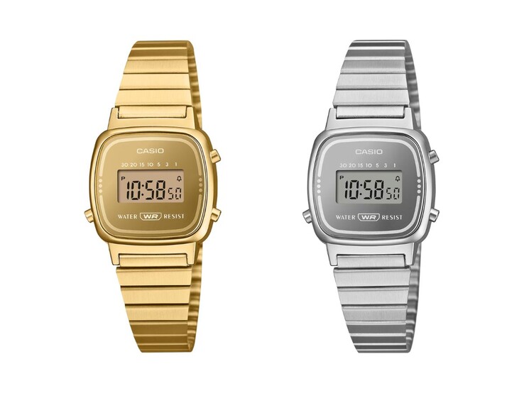 Casio Classic LA670WEGS-9A (solda) ve LA670WES-7A (sağda) saatler