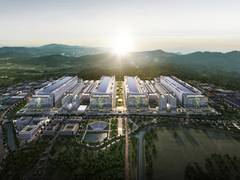 Resimde, SK hynix'in Yongin Yarıiletken Kümesi'nin görsel sunumu yer almaktadır.