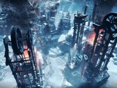 Frostpunk'ta bir şehri gösteren bir görüntü.