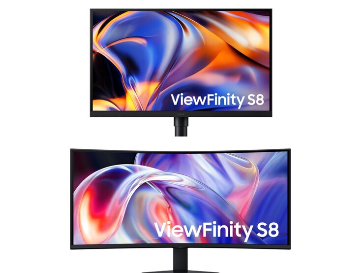 ViewFinity S8 27 inç (üstte) ve S8 40 inç (altta).