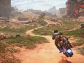 Star Wars Outlaws filminde Kay Vess'i speeder'ı üzerinde gösteren bir görüntü.