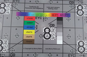 A photo of our test chart