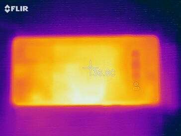 Heatmap of the back of the device under load