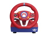 Nintendo Switch 2 için Hori Mario Kart Racing Wheel Pro Mini, Mario'nun renk temasına sahiptir.