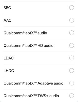 Mevcut Bluetooth ses kodekleri